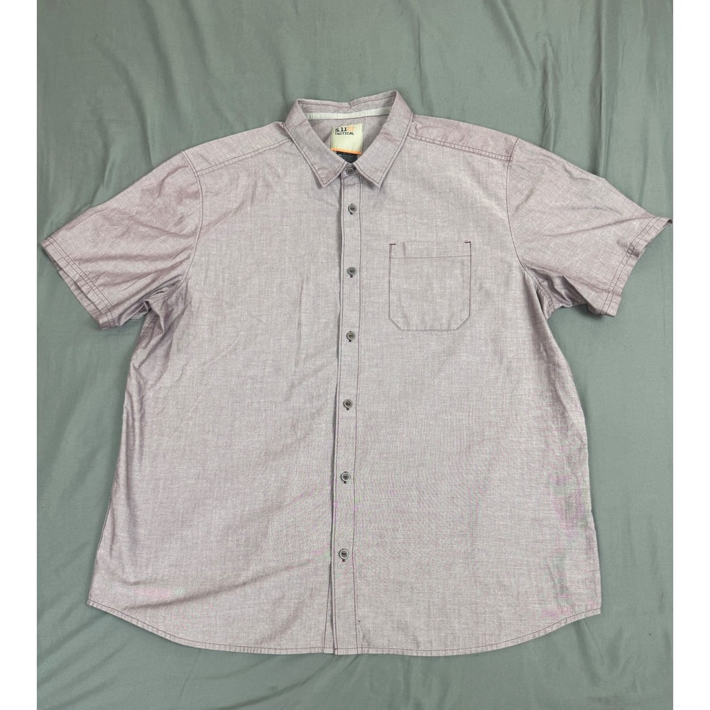 5.11 Tactical Carson Short Sleeve Shirt Fig Heather Purple Mens XL 71201-573 - Picture 7 of 14